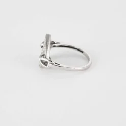 Bague coeur or blanc diamants brillants