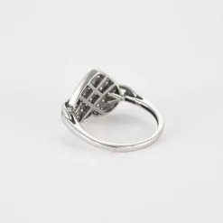 Bague coeur or blanc diamants brillants