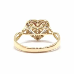 Bague coeur or jaune diamants