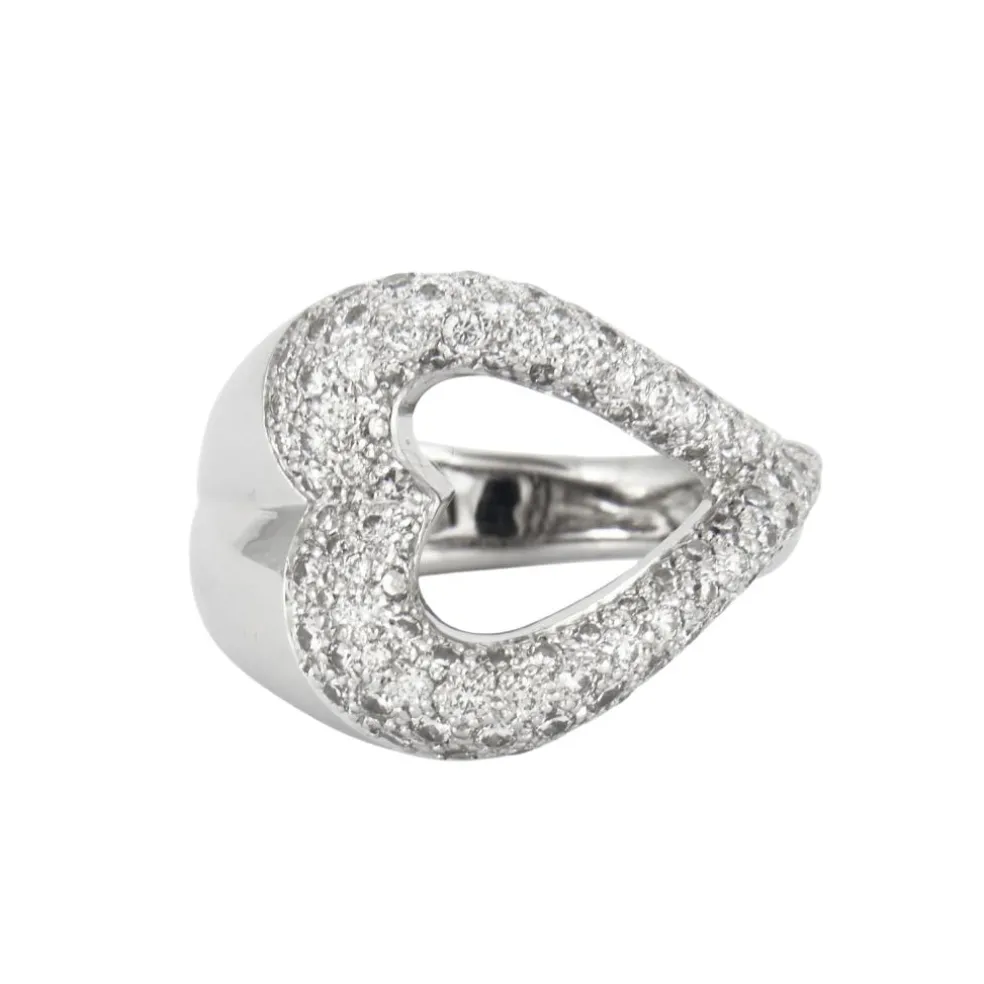 Bague Coeur pavage Diamants