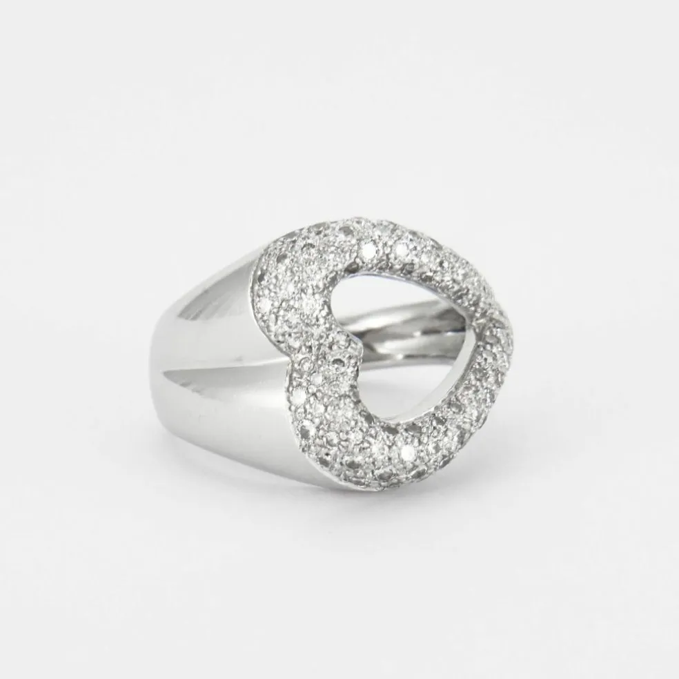 Bague Coeur pavage Diamants