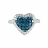 Bague Coeur Saphirs Diamants