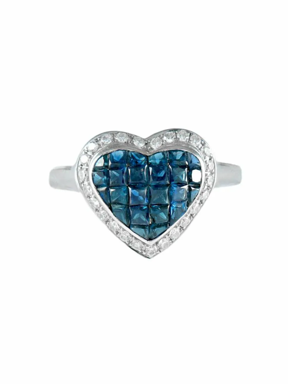 Bague Coeur Saphirs Diamants