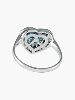 Bague Coeur Saphirs Diamants