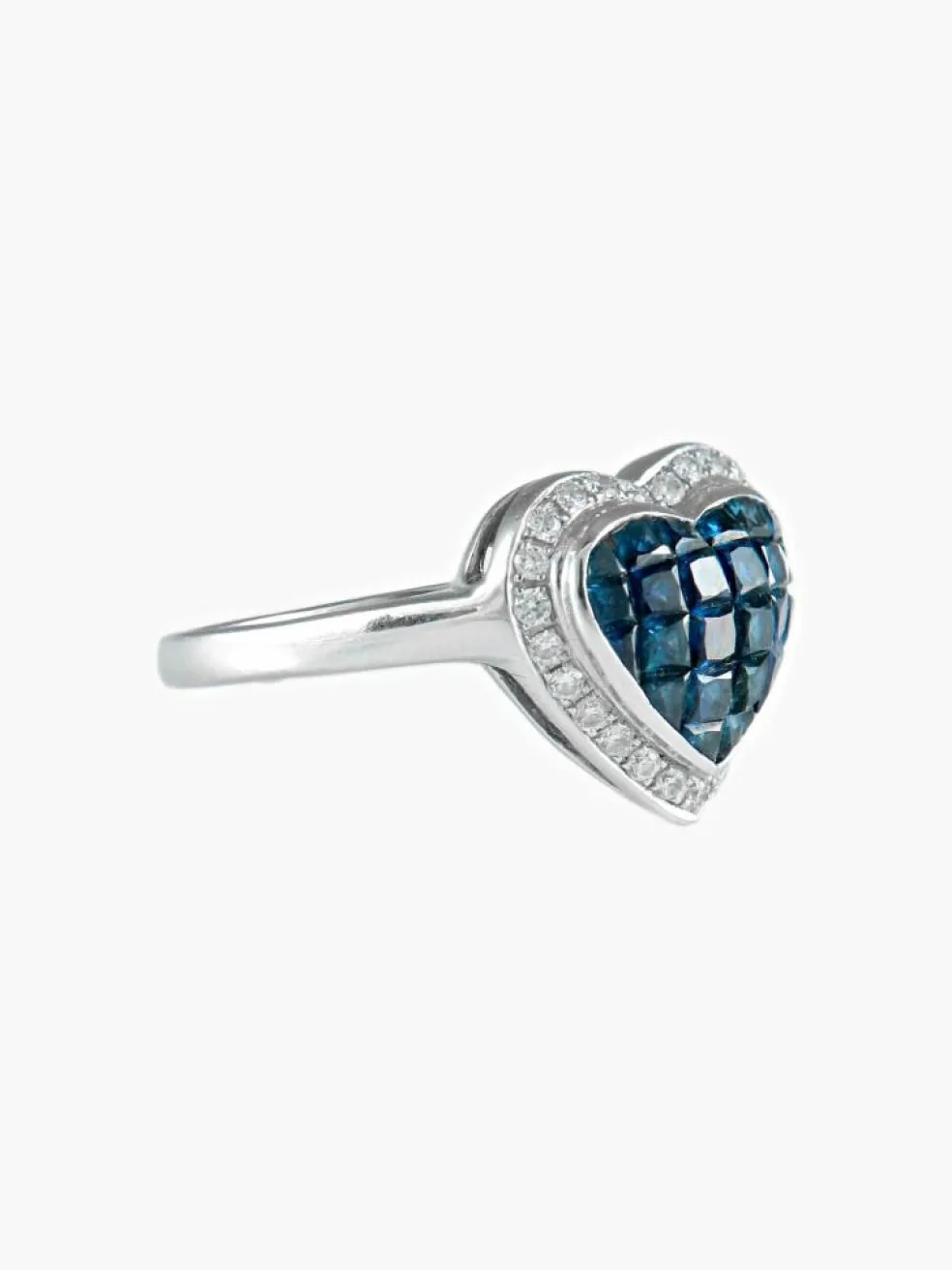 Bague Coeur Saphirs Diamants