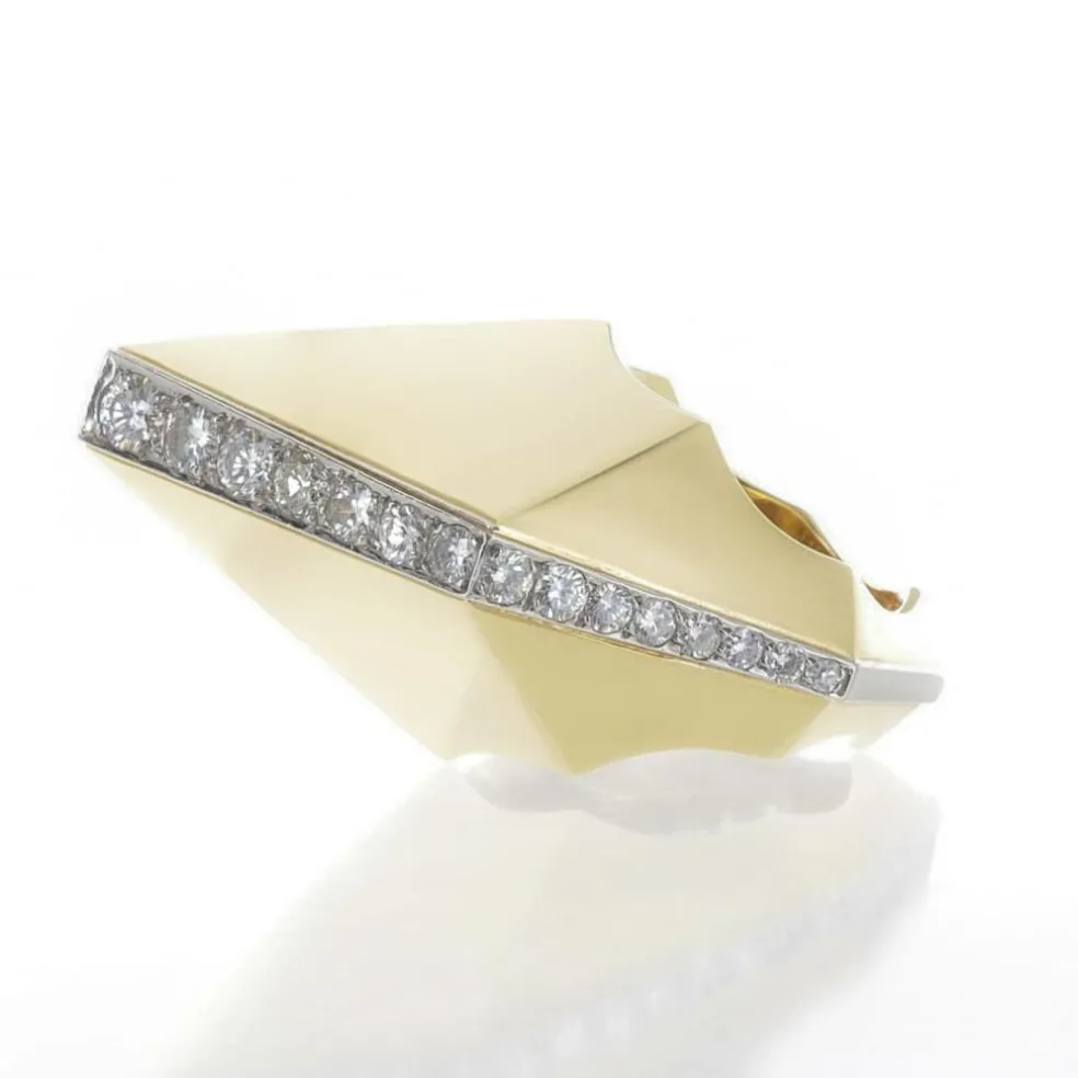 Bague Conique en Or Jaune et Diamants