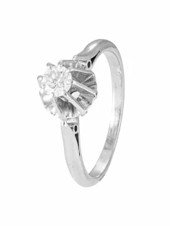 Bague "Constance" or blanc 18kt et diamant 0,24 carat