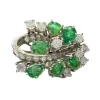 Bague contemporaine avec diamants et émeraudes en chute de 1,80 ct