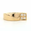 Bague contemporaine en or jaune 18 carats sertie de diamants