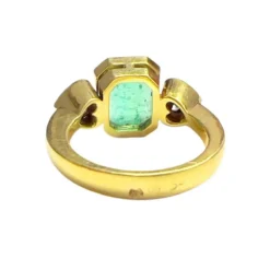 Bague contemporaine en or Silo XX avec diamants et émeraudes - avec certificat HRD