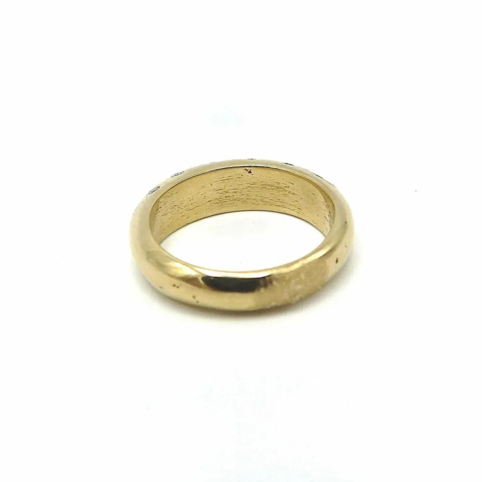 Bague contemporaine en or 18 carats avec diamants en forme de dôme