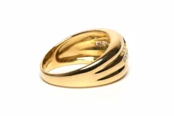 Bague contemporaine or jaune, saphir et diamants