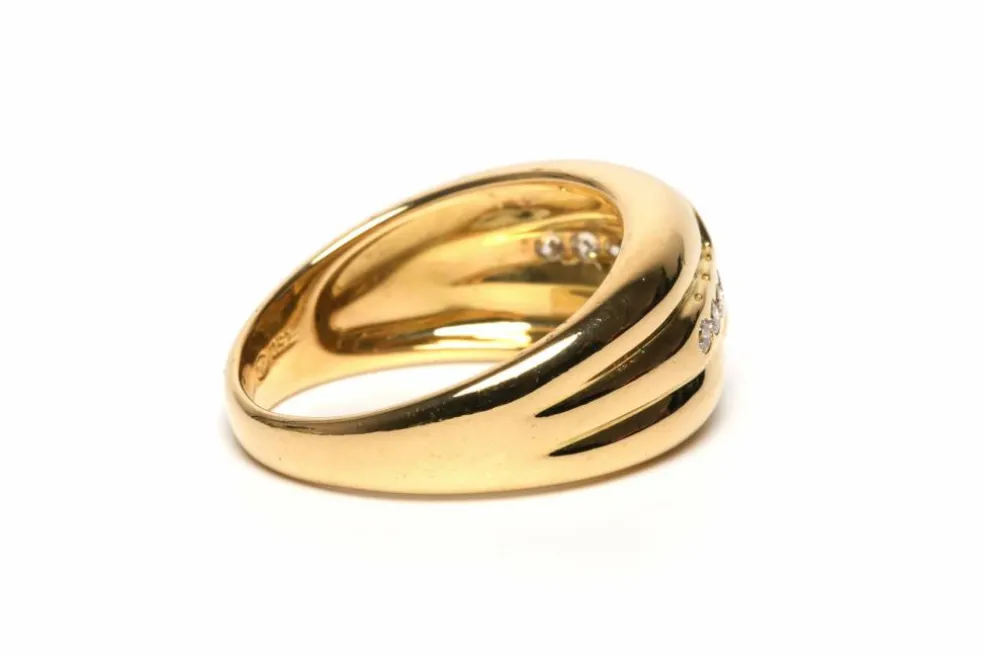 Bague contemporaine or jaune, saphir et diamants