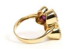 Bague contemporaine or jaune sertie de pierres multiples