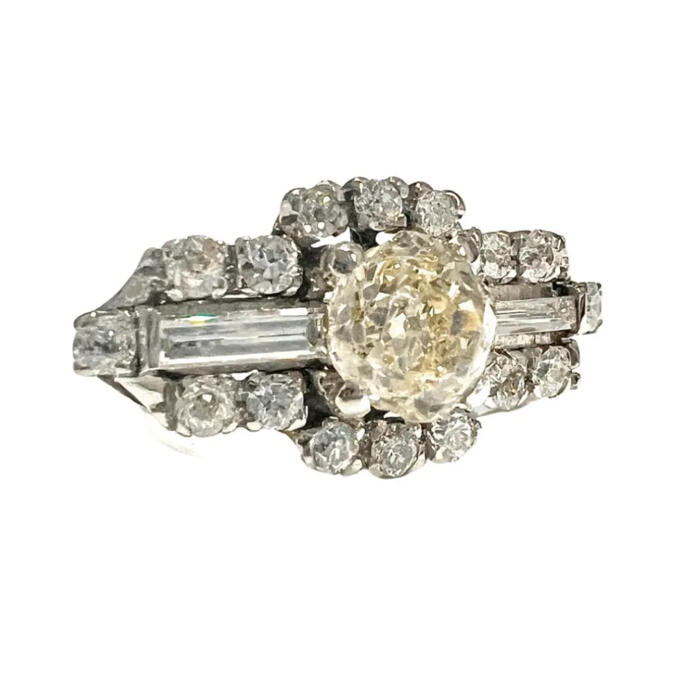 BAGUE CONTEMPORAINE PLATINE ET DIAMANTS