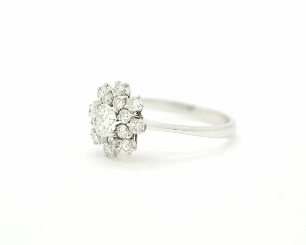 Bague contour en or blanc