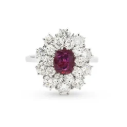 Bague contour en rubis cambodgien