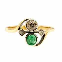 Bague Contrarié avec émeraude et diamants