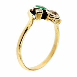 Bague Contrarié avec émeraude et diamants