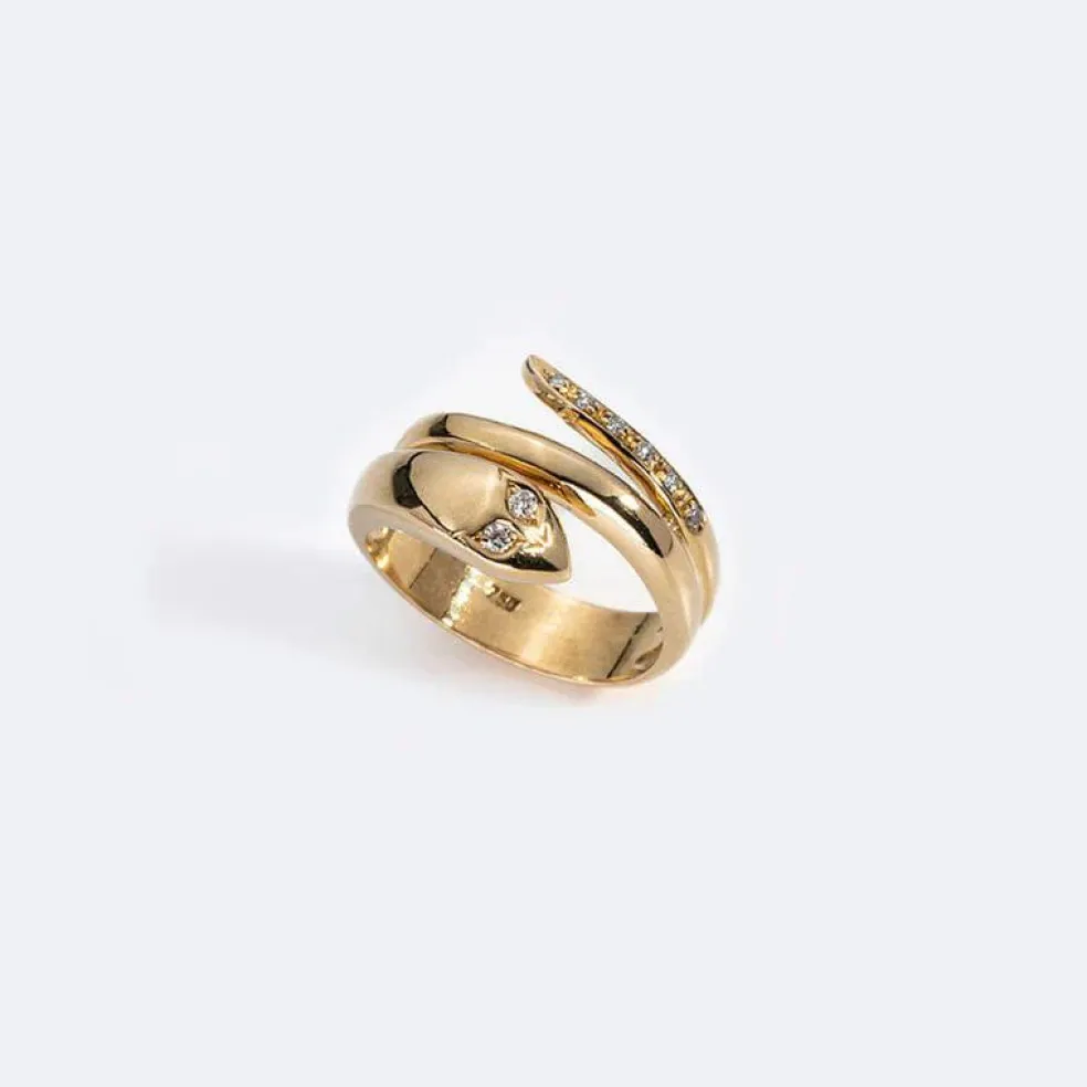 Bague contrarié avec serpent