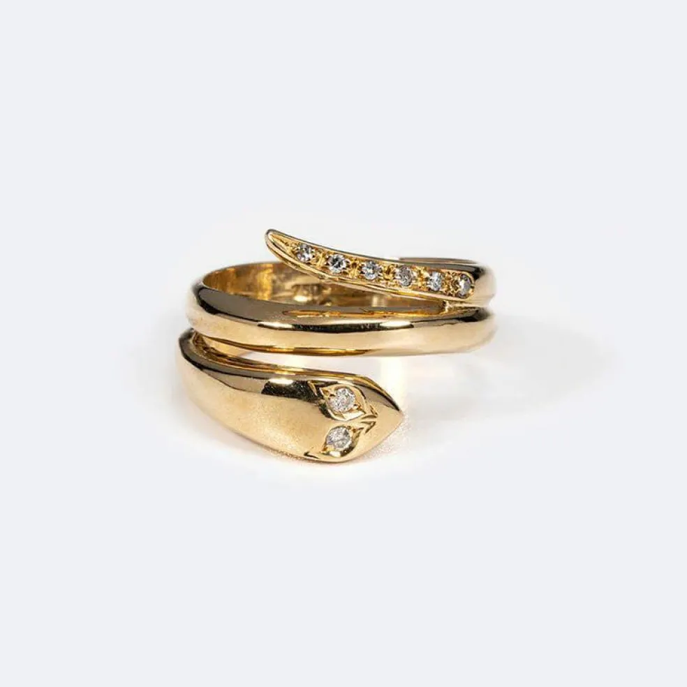 Bague contrarié avec serpent