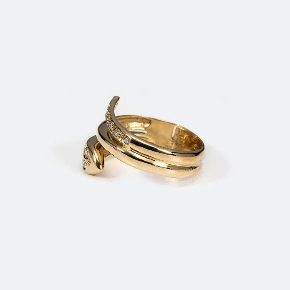 Bague contrarié avec serpent