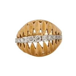Bague Coquillage Or Jaune Diamants