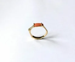 Bague Corail & diamants