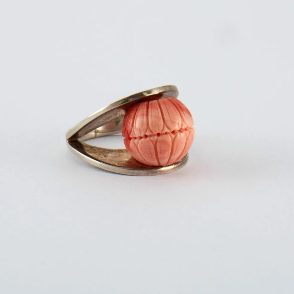 Bague Corail Argent