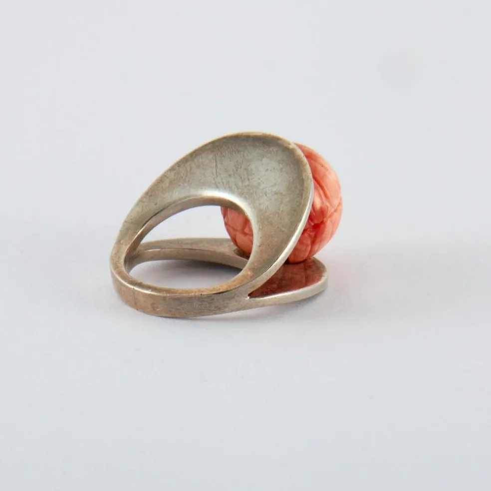 Bague Corail Argent
