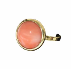 Bague corail en or jaune années 80