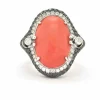 Bague corail et diamant