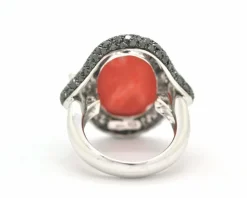 Bague corail et diamant