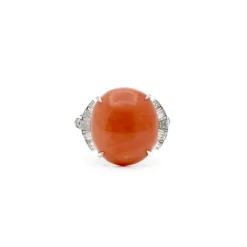 Bague corail et platine
