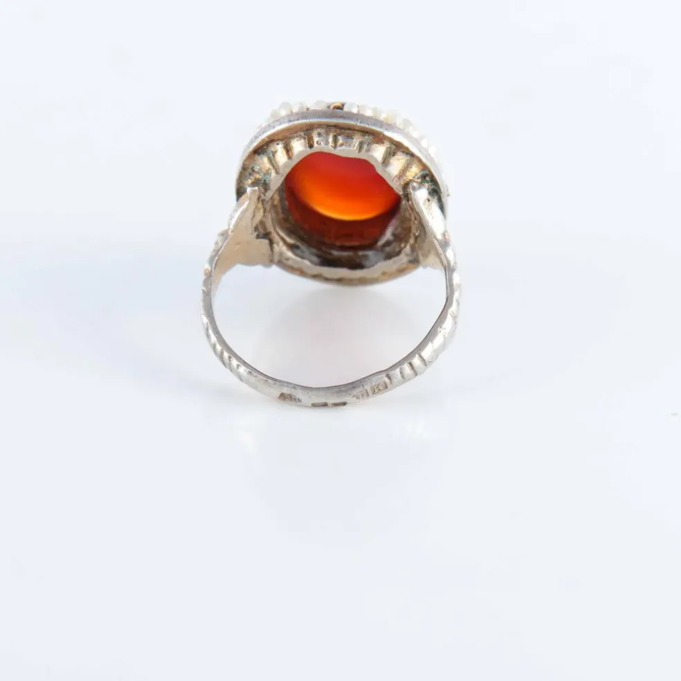 Bague cornaline, perles
