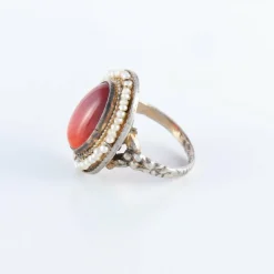 Bague cornaline, perles