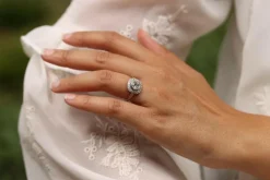 Bague coussin Platine Diamant