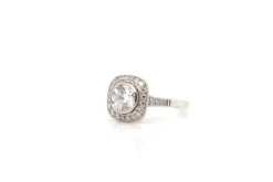 Bague coussin Platine Diamant