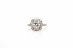 Bague coussin Platine Diamant