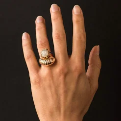 Bague couture or et diamants