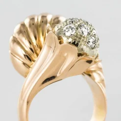 Bague couture or et diamants