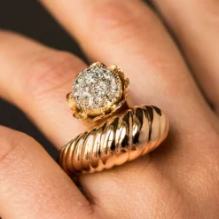 Bague couture or et diamants