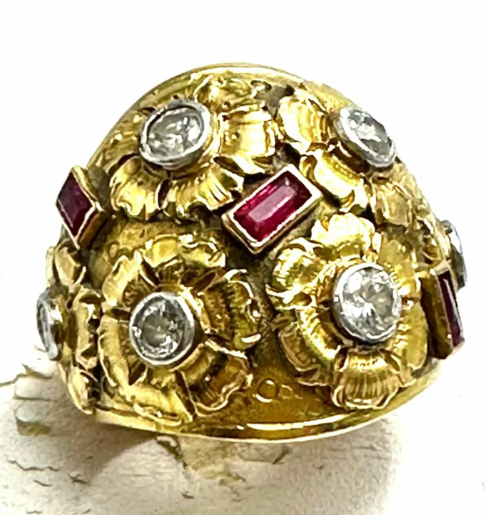 Bague Cozzolino diamants et rubis