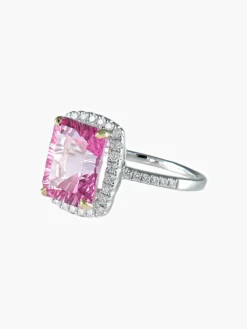 Bague cristal Rose de France or blanc