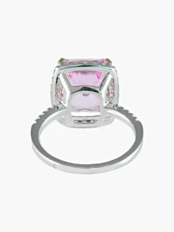 Bague cristal Rose de France or blanc
