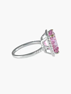 Bague cristal Rose de France or blanc