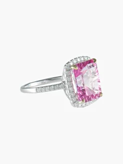 Bague cristal Rose de France or blanc