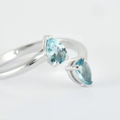 Bague croisée Aigue-marine