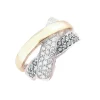 Bague Croisée Diamants Blancs et noirs