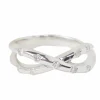 Bague croisée or blanc diamants
